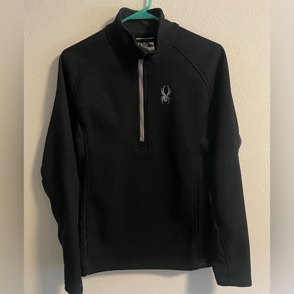 Spyder Mens Black Quarter Zip Sweater - Size Small